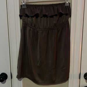 21 Strapless Satin Brown Mini Dress